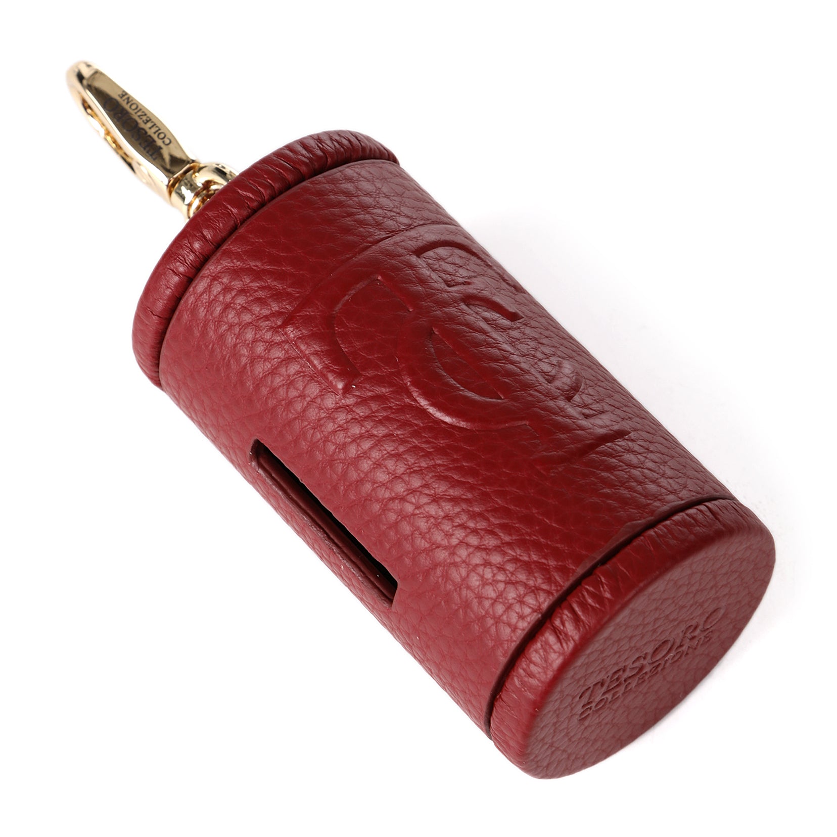 Leather Dog Poop Bag Holder (Cylindrical) | Tesoro Collezione